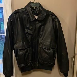 The Original B52 Superfortress Large black leather coat.